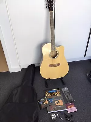 $55 • Buy Alpha 41” Wooden Acoustic Guitar Beginners Bundle