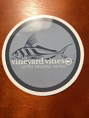 New Vineyard Vines Roosterfish Circle Sticker Laptop Yeti Car Decal Whale • $3.10