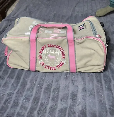 Rare Vintage Victoria’s Secret Pink 1986 Rt Luggage Wheelie Suitcase Duffle Bag • $199