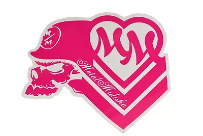 Metal Mulisha MULISHA GIRLS Pink White 6  Skull Helmet Heart Logo 1Pc Sticker • $2.99