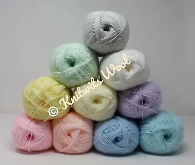 James C Brett Supersoft Baby 4 Ply Knitting Yarn/Wool 100g 10 Pastel Colours • £2.05