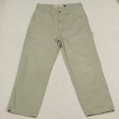 Vintage GAP Carpenter Pant Mens 33x32 Beige Canvas 100% Cotton Painter 90s • $19.20