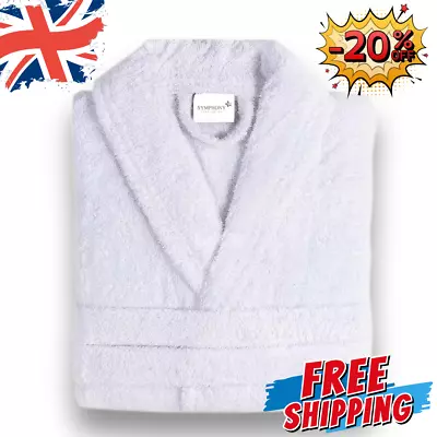 100% Egyptian Cotton Gown Bathrobe Hotel  Bath Robe Unisex Towelling Bathrobe Uk • £16.69