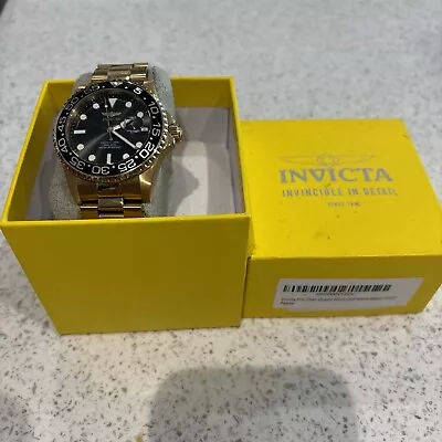 INVICTA Mens Watch Gold/Black Dial 33257 • £100