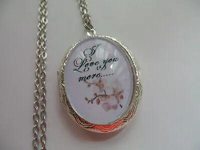 I Love You More Locket. Large Size Floral • $26.99