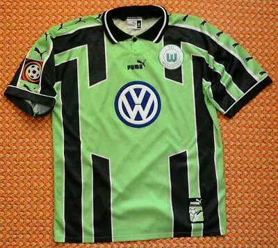 £90 • Buy 1998 - 1999 VfL Wolfsburg, Home Shirt By Puma #7 Prager, Player Issue, XL