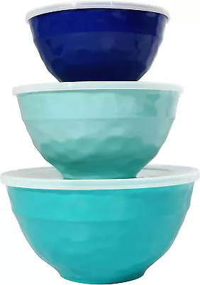 TP Mixing Bowl Set With Lids 6-Piece Melamine Nesting Bowls Set For Pasta Bakin • $39.12