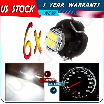 6x White T3 Neo Wedge Led Bulb Lamp Instrument Cluster Climate Dash Switch Light • $9.19