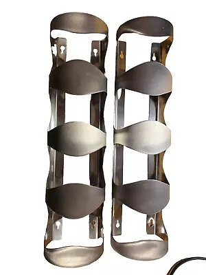 (2) IKEA Wine Rack 4 Bottle Holders (8 Total) Stainless Steel Wall 21152 • £30.40