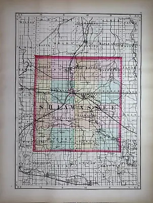 1873 Plat Map OWOSSO SHIAWASSEE Co MICHIGAN / St JOHNS CLINTON Co. Reverse • $45.95