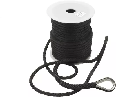 1/2Inch 200' Double Braid Nylon Rope Anchor Line W/ Stainless Thimble White/Gol • $29.38