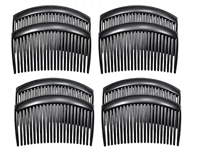 Pack Of 4/2 Plain Hair Combs Slides Side Combs 7.5cm Black Tort Grips Vintage • £2.95