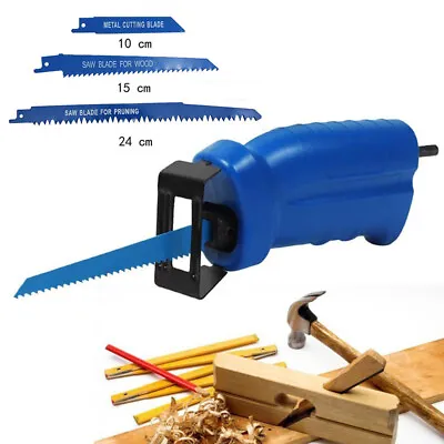 Portable Mini Reciprocating Saw Adapter W/ Kit 3* Saw Blades 9mm Connecting Rod • $14.25