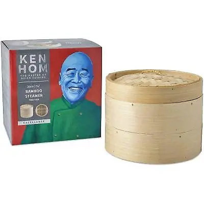 Ken Hom Bamboo Steamer Pine Wood Brown 20cm KH506 • £22.40