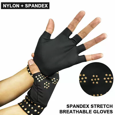 Arthritis Gloves Fingerless Copper Compression Hand Wrist Support Pain Relief • $7.35