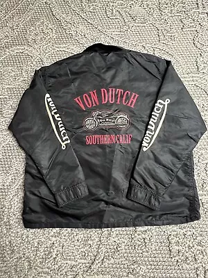 90s Vintage Von Dutch Originals 1997 Windbreaker Jacket Rare Motorcycle Large • $175