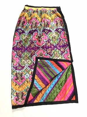 Vtg B Altman Mod Reversible  Quilted  Full Side Button Hostess Maxi  Skirt  S • $35