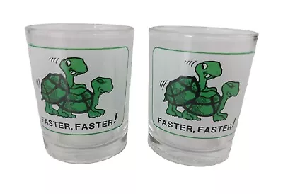 Vintage Faster Faster Turtles Humping Shot Glass Set Of Two Funny Naughty  • $17.09