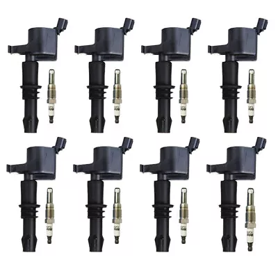 8X Ignition Coils + 8X Spark Plugs For FORD F-150 5.4L V8 TRITON 2004-2008 C1541 • $90.11