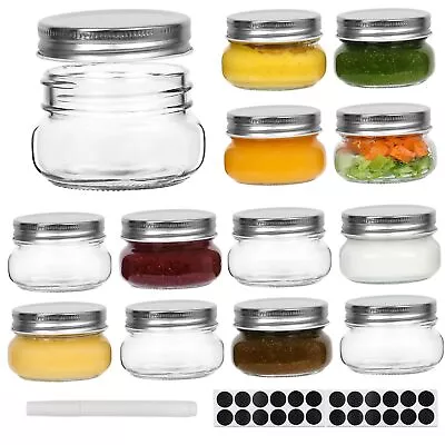 Small Glass Mason Jars 4oz12 Pack 120ml Canning Jars With Regular Mouth Lids... • $25.66