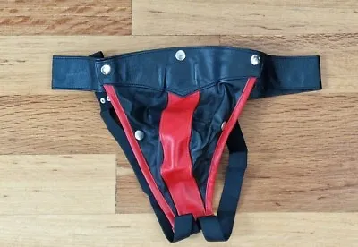 Real Leather JOCKSTRAP Mens Underwear Briefs Underwear Cod Piece Menswear Adjust • £24.99