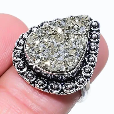 Magnetite Pyrite  Gemstone Handmade 925 Sterling Silver Jewelry Ring Sz.7(US) • $10.44