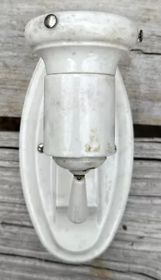 P & S 110 Volt Solid Porcelain Sconce Style Light Fixture~Pull Chain~Vintage • $27.35