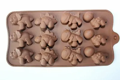 £2.43 • Buy 12 Dinosaurs Silicone Mould Chocolate Fondant Jelly Ice Cube Mold