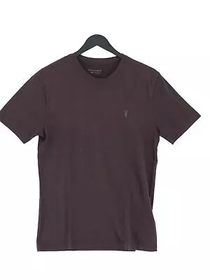 AllSaints Men's T-Shirt S Brown 100% Cotton Basic • £13.30