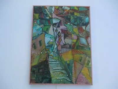 Gerald Payne Rowles Painting Vintage Abstract Cubist Cubism Modernism Urban Rare • $900