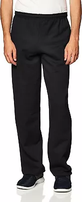 NWT Gildan Adult Fleece Open Bottom Sweatpants With Pockets Style Black Size S • $13.95