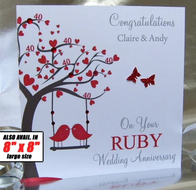 £4.29 • Buy 6  Personalised Wedding Anniversary Card 25th,30th,40th,45th,50th,60th,65th