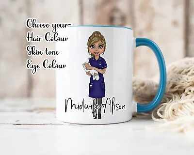 Personalised Midwife Mug Nurse Mug Gift For Midwife New Midwife Gift • £8.95
