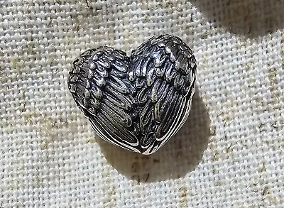 Genuine Pandora Bracelet Charm - Silver Angel Wing Feathers Heart S925 ALE • £6.50