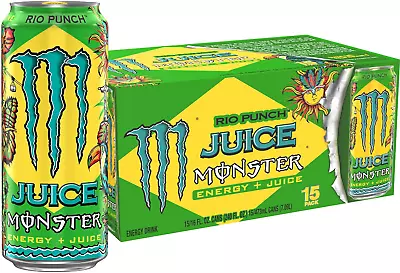 Monster Energy Juice Rio Punch Energy + Juice Energy Drink 16 Ounce Pack Of • $39.69