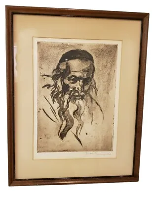 £244.46 • Buy Joseph Margulies Original Etching Of Rabbi 'Patriarch' Signed Judaica Art