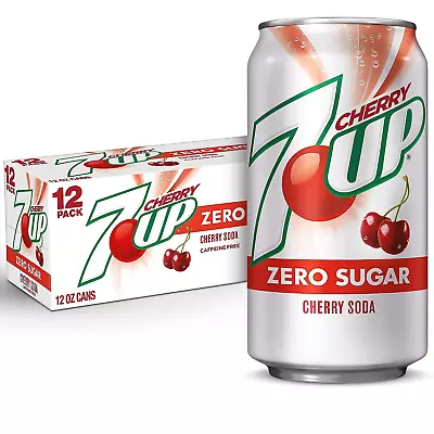 7UP Cherry Zero Sugar Soda 12 Fl Oz Cans (Pack Of 12) • £16.17