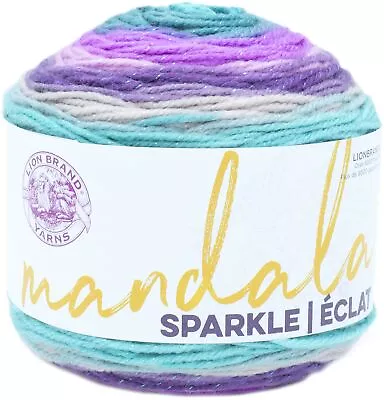 Lion Brand Mandala Sparkle Yarn-Aquila 527-329 • £15.41