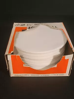 (BOX OF 131) NEW Vintage Kendall Milk Filters Non-Gauze 6-1/2  Diameter Dicks • $30