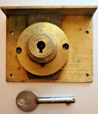 $49.99 • Buy Vintage J. BRAMAH Desk/Drawer/Cabinet Lock Solid Brass W/1 Key 1901 -1904 London