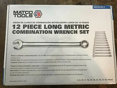 Sealed/New In Box 12 Pc Matco 12. Long Metric Combination Wrench Set • $51.50