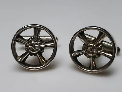 Vintage Ford Mustang GT Bullitt Rally Wheel Cufflinks Sterling Silver Very Rare • $119