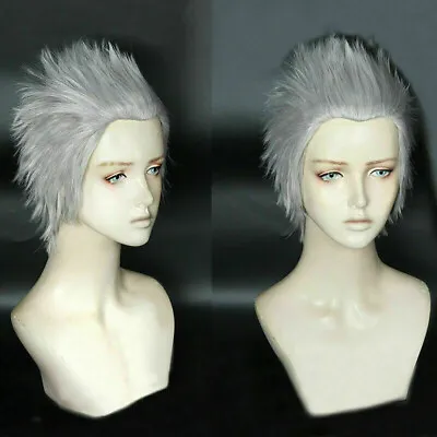 Game Devil May Cry 5 Vergil Short Silver Slicked-back Hair Cosplay Wig • $24.28