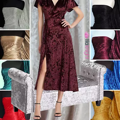 Crushed Velvet Craft Dress Upholstery Velour Fabric By Tia Knight Q156 • £4.95