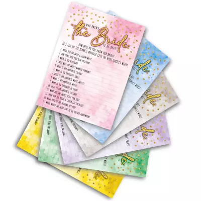 12x Who Knows Bride To Be Best Cards Hen Party Quiz Games Bridal Shower Wedding • £2.90