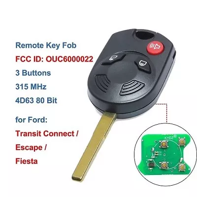 Remote Key 3 Buttons With 4D63 80bit Chip Laser Blade 315MHz For Ford Escape • $55.84