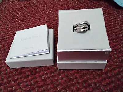 Calvin Klein Ladies Luxury Stainless Steel Set Of 3 Rings. • £16