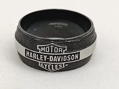 Harley-Davidson Motorcycles Men's Ring Size 14 MOD-HD Stainless Steel Black Band • $49.90