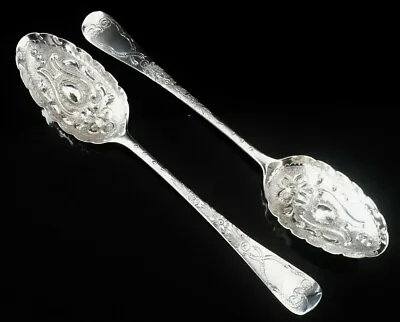 £295 • Buy Pair Antique Sterling Silver Berry Spoons, London 1768