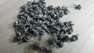Self Drilling Roofing Screws 1LB 62 PC  #14 X 1  Roof Panel To Metal 20 - 5 GA • $10.78